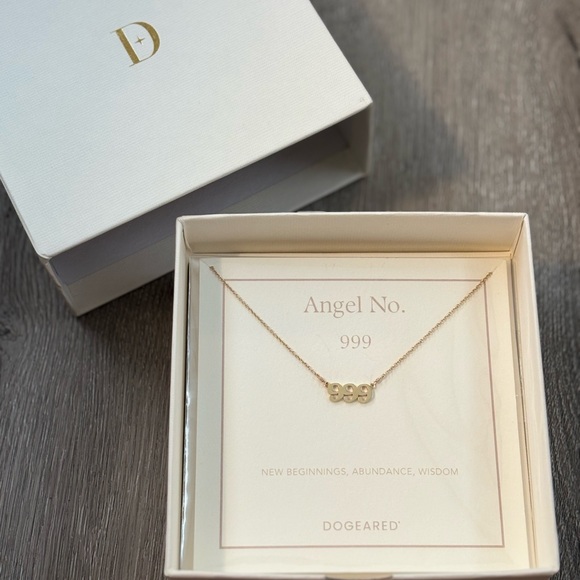 Dogeared Angel 999 Number Gold Necklace - Picture 5 of 5